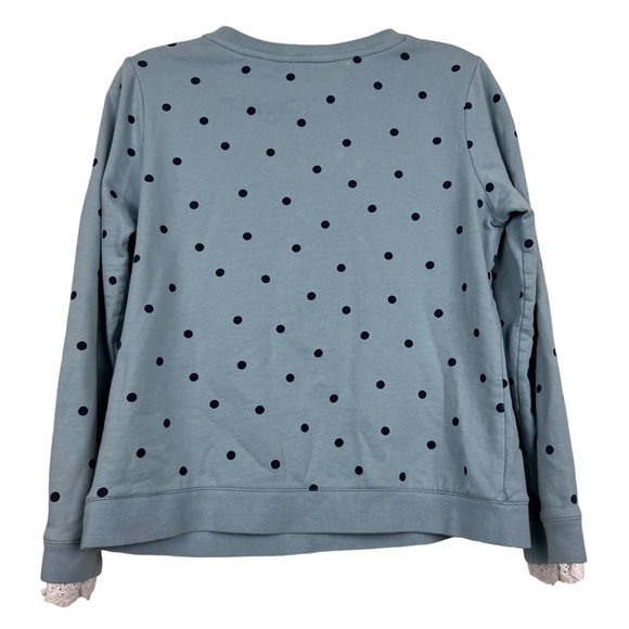 Boden Holly Polka Dot Jersey Lace Trim Sweatshirt - Picture 3 of 7